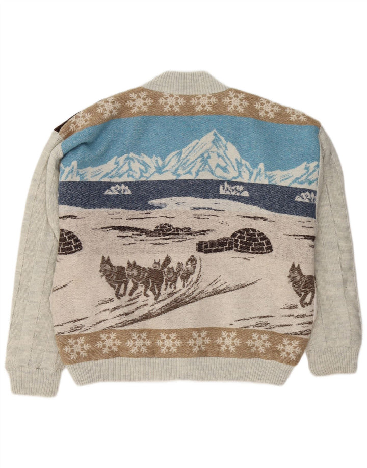 Maglione cardigan grafico da uomo VINTAGE IT 48/50 medio multicolore