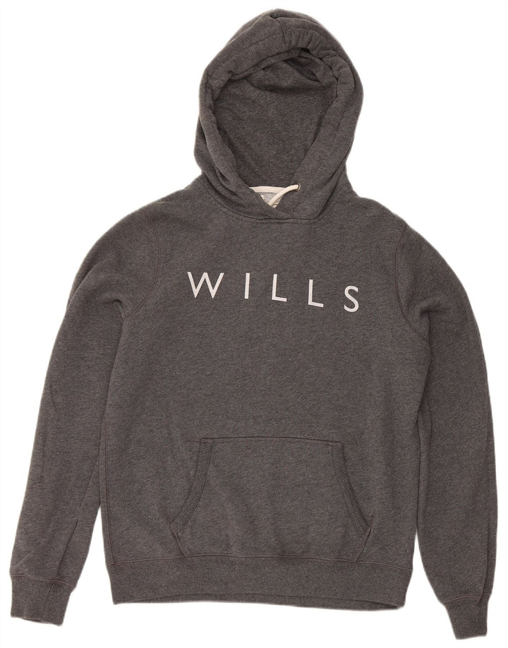 Felpa con vestibilità classica grafica da donna Jack Wills UK 12 Grigio medio