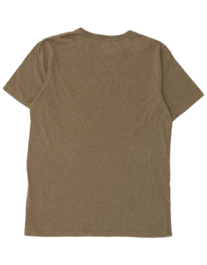 T-shirt grafica da uomo con animali, top in cotone kaki medio