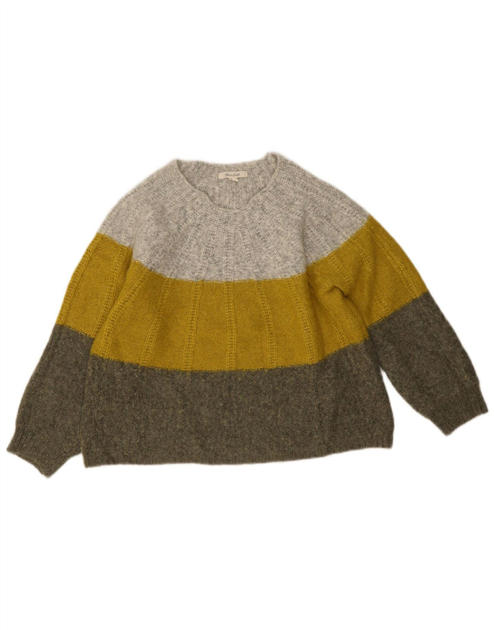 Maglione maglione con scollo a barca da donna White Stuff UK 14 medio multicolore