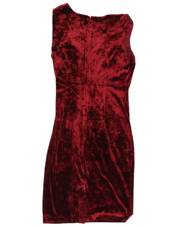 Adrianna Papell Abito tubino in velluto senza maniche da donna UK 16 Large Bordeaux
