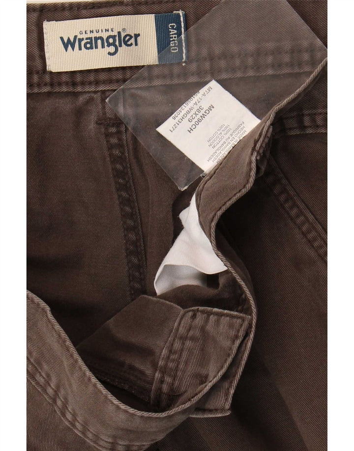 Pantaloni cargo dritti da uomo Wrangler W38 L29 cotone marrone