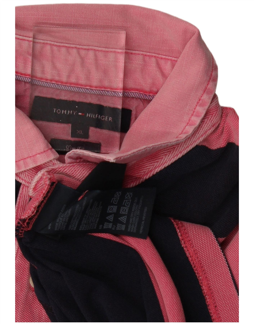TOMMY HILFIGER Polo da rugby da uomo slim fit XL a righe rosa