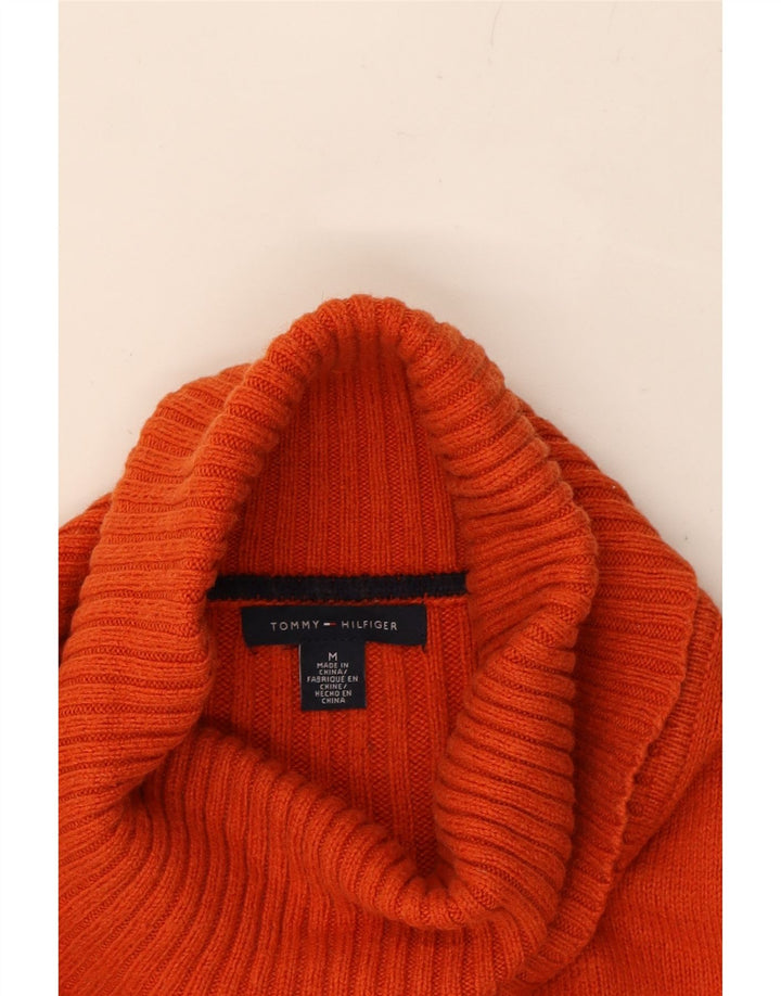 TOMMY HILFIGER Womens Roll Neck Jumper Sweater UK 12 Medium Orange Vintage Tommy Hilfiger and Second-Hand Tommy Hilfiger from Messina Hembry 