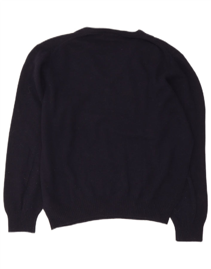 Maglione Zara da uomo con scollo a V grande in lana blu navy