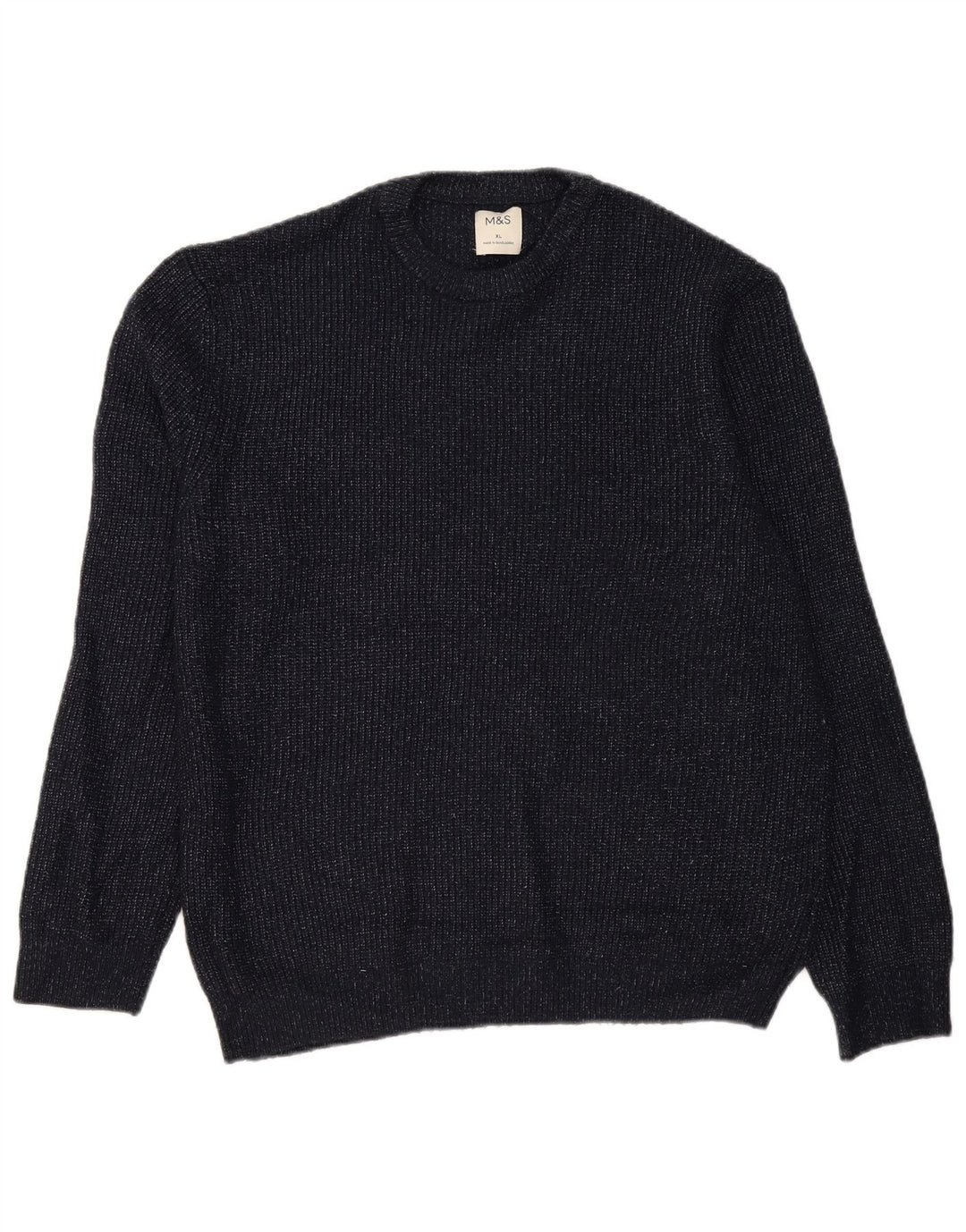 Maglione maglione girocollo da uomo Marks & Spencer XL blu navy screziato