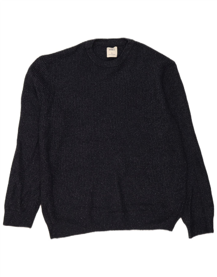 Maglione maglione girocollo da uomo Marks & Spencer XL blu navy screziato