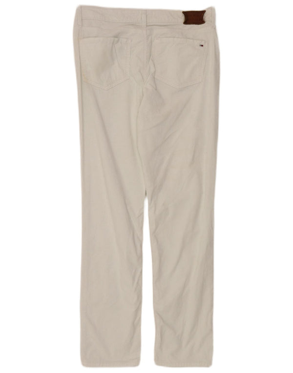 Pantaloni slim da donna in velluto a coste Tommy Hilfiger W30 L30 cotone bianco