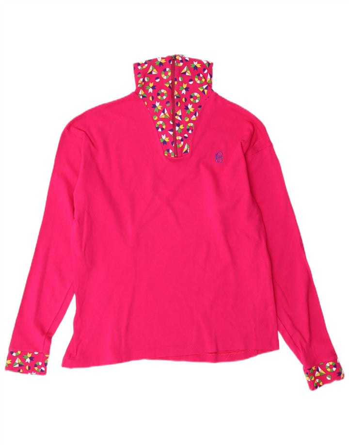 Top Donna Manica Lunga Conte of Florence IT 42 Cotone Rosa Medio