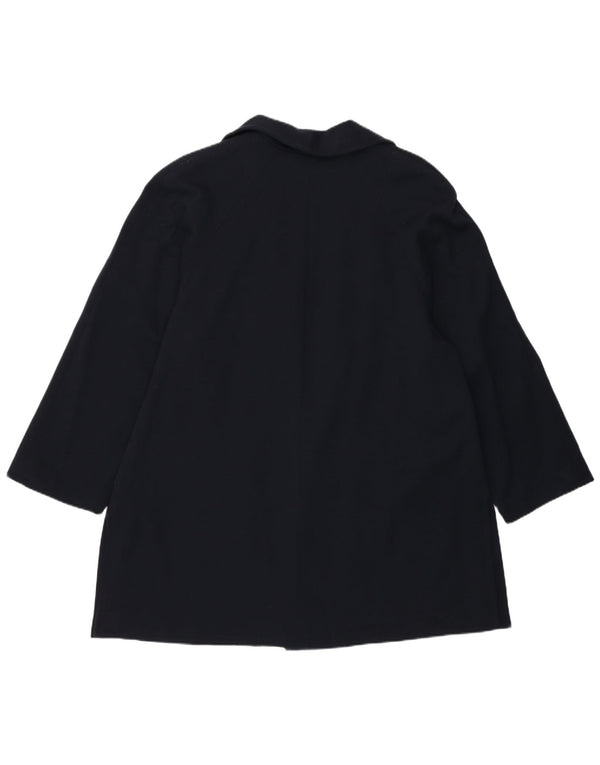 Luisa Spagnoli Cappotto aperto da donna UK 14 Large Lana vergine blu navy