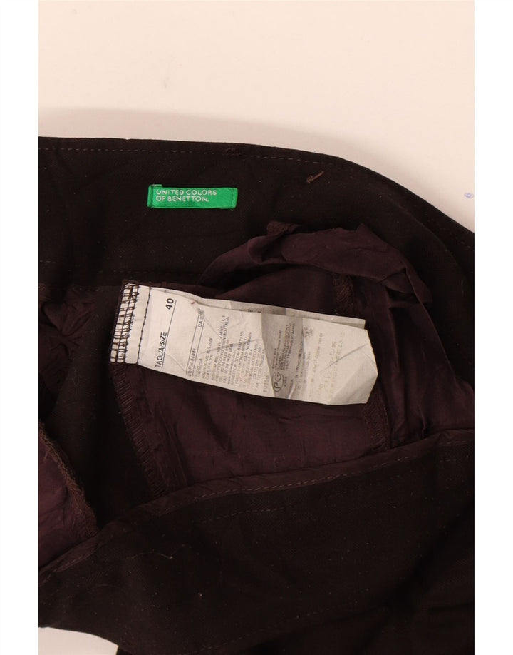 Pantaloni chino dritti da donna Benetton IT 40 Small W28 L34 Poliestere marrone