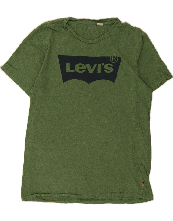 LEVI'S Mens Graphic T-Shirt Top Large Green Cotton Vintage Levi's and Second-Hand Levi's from Messina Hembry 