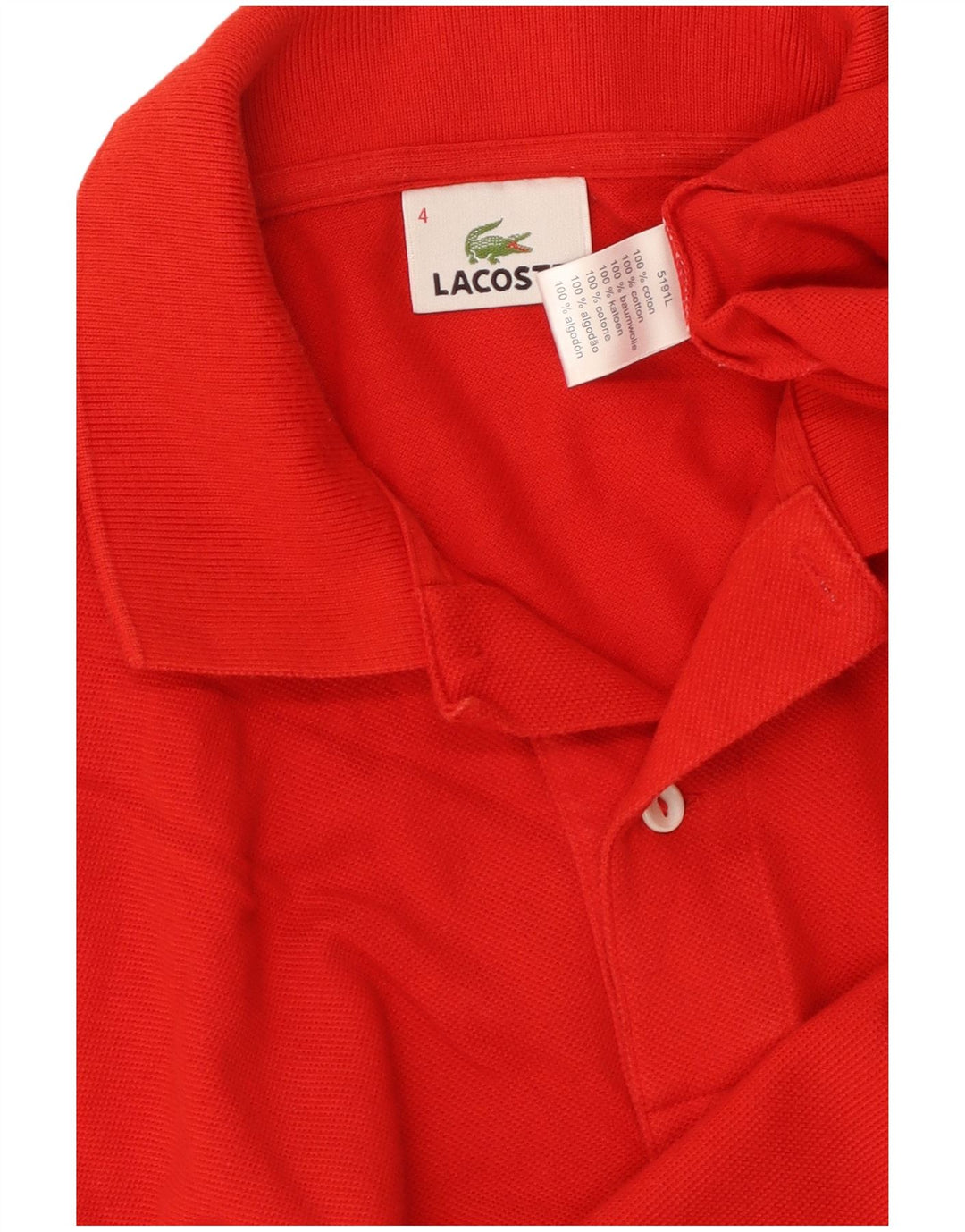 Polo da uomo LACOSTE taglia 4 media in cotone rosso