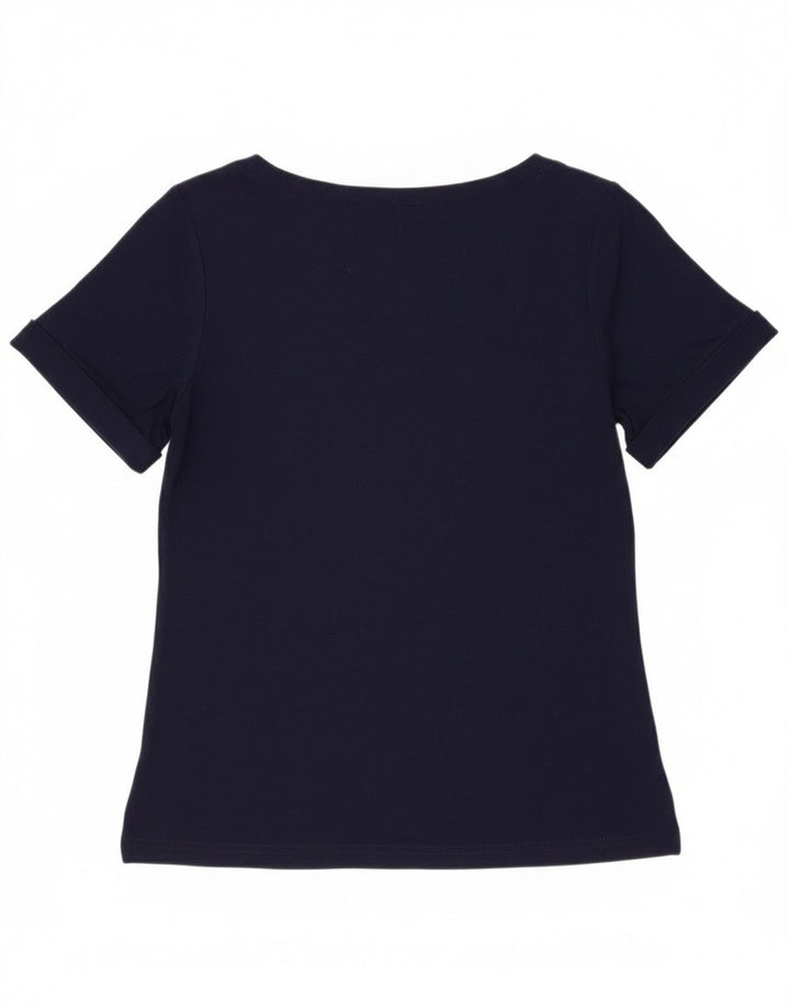 Top in camicetta da donna Ralph Lauren UK 10 piccolo blu navy
