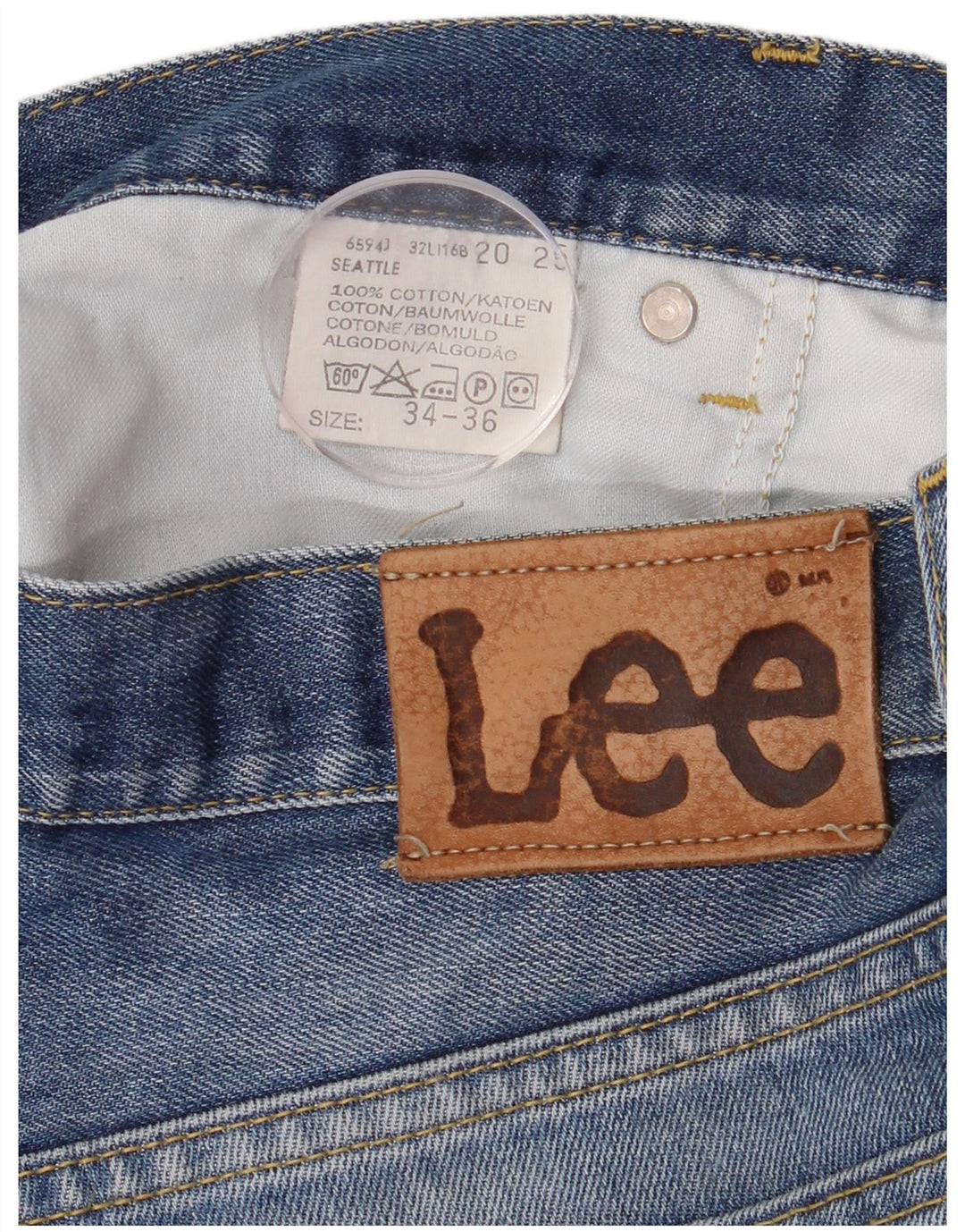 Jeans dritti da uomo Lee Seattle W34 L36 cotone blu