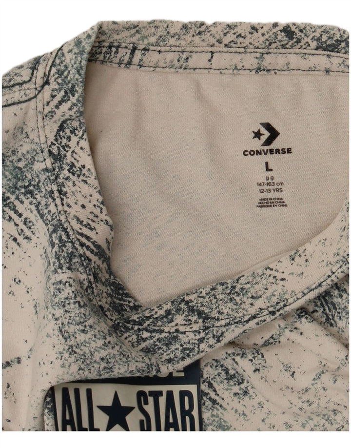 T-shirt grafica Converse per ragazzi, 12-13 anni, grande motivo a quadri bianco sporco