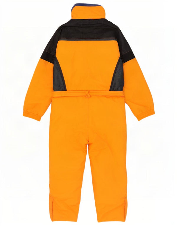 Tuta da sci con cappuccio da uomo Brugi UK 42 Large arancione color block in poliammide