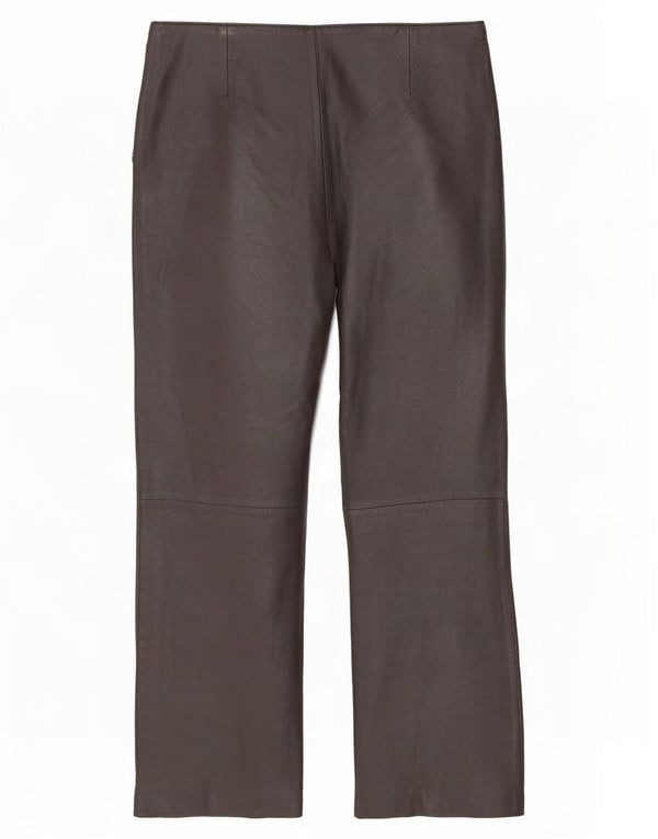Pantaloni in pelle bootcut da donna Olly & Co UK 14 Large W34 L30 Marrone