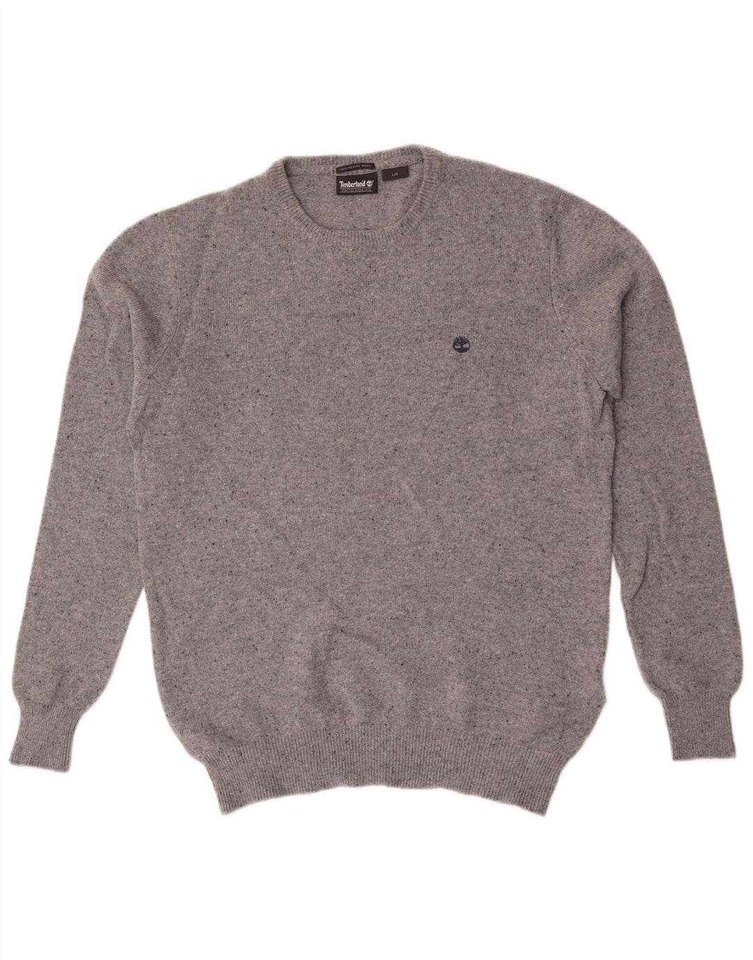 Timberland Maglione da uomo girocollo maglione grande lana merino screziata grigia