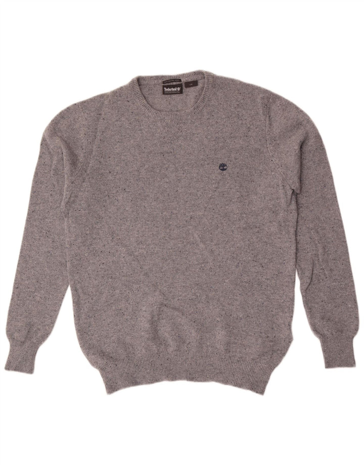 Timberland Maglione da uomo girocollo maglione grande lana merino screziata grigia