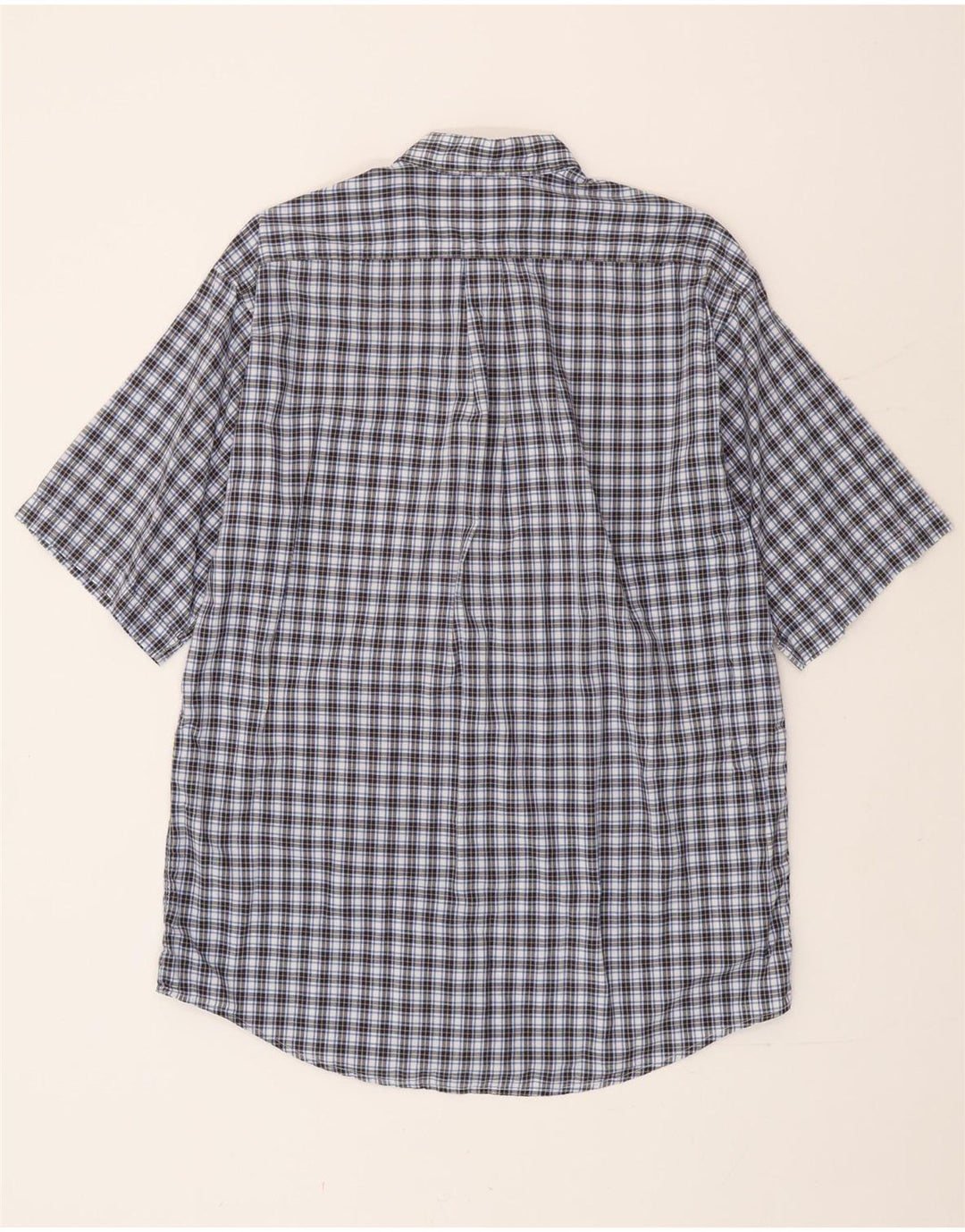 Camicia a maniche corte da uomo Burlington in cotone a quadri blu grandi