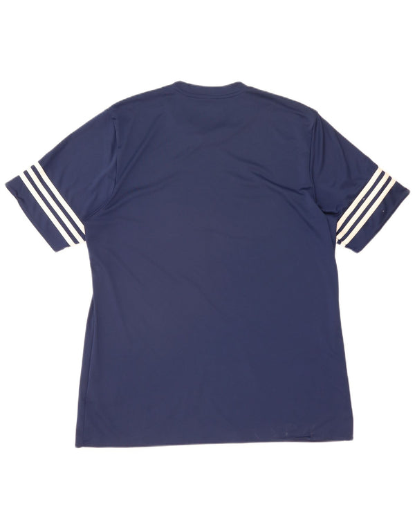 T-shirt Adidas Climalite da uomo Top XL in poliestere blu navy