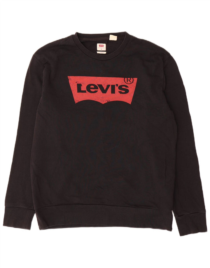 Felpa grafica standard da uomo Levi's, maglione, cotone nero medio