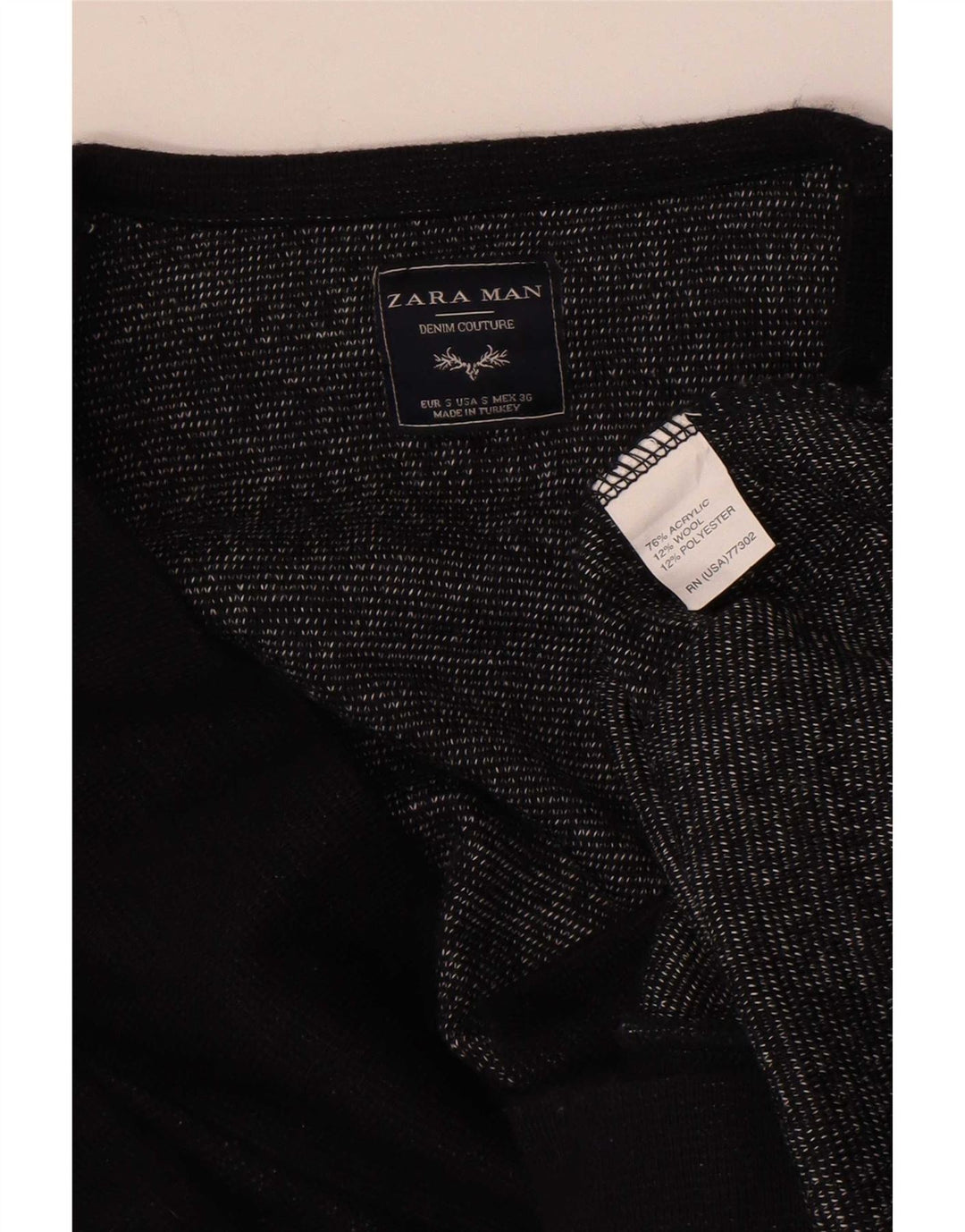 Maglione cardigan doppiopetto da uomo Zara piccolo in acrilico nero