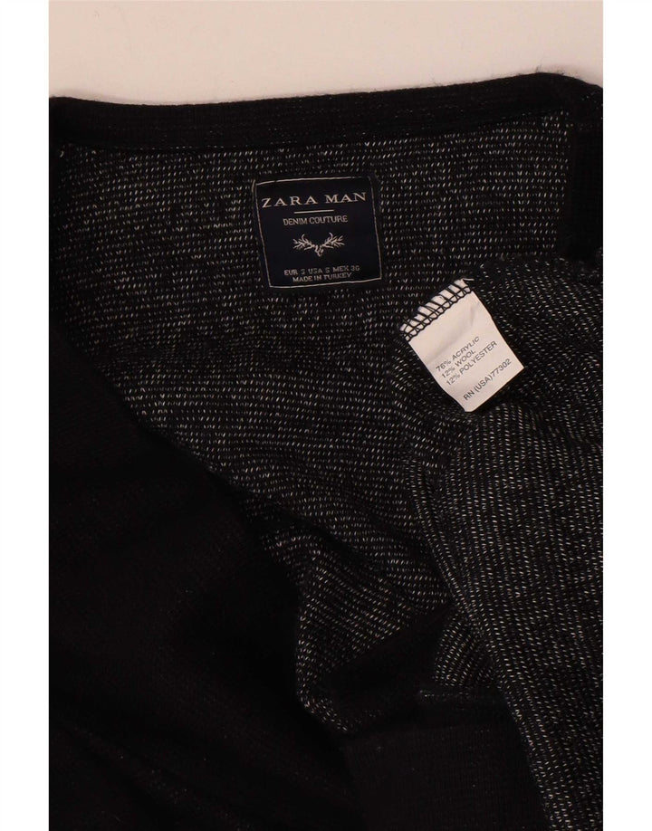 Maglione cardigan doppiopetto da uomo Zara piccolo in acrilico nero