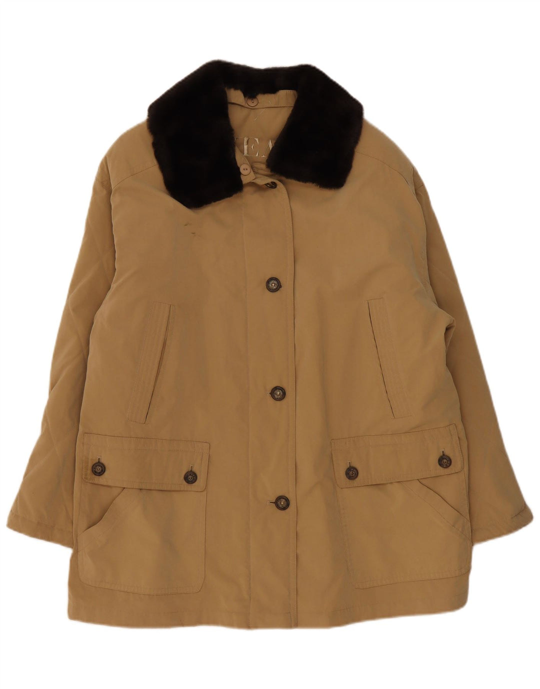 Giacca utilitaria oversize da donna vintage uk 18 XL poliestere beige