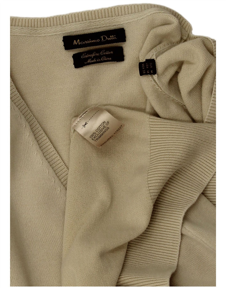 Maglione da uomo con scollo a V Massimo Dutti in cotone beige medio