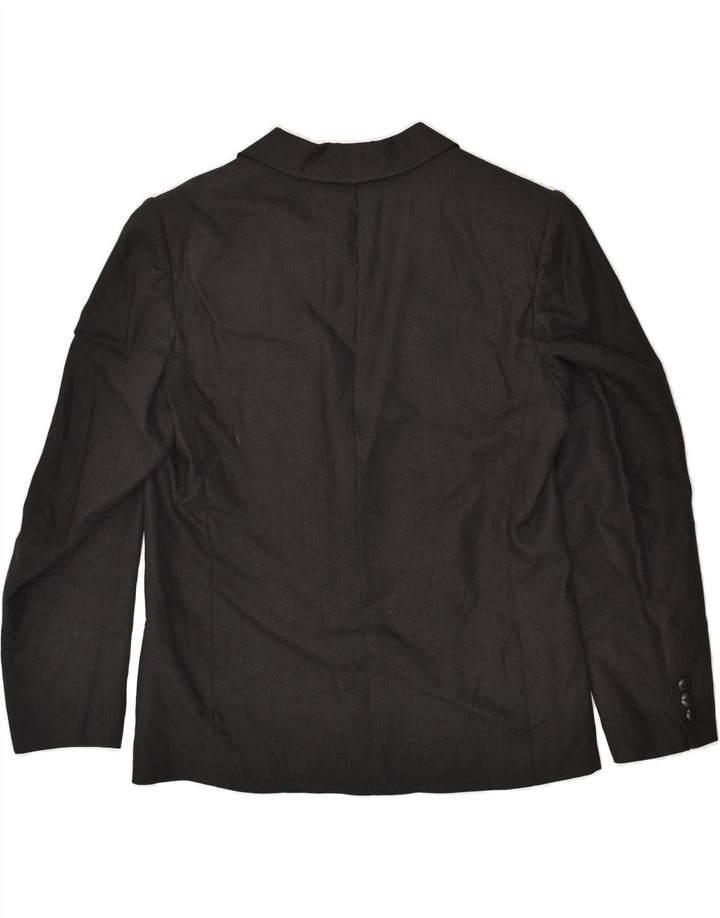 HERNO Womens 2 Button Blazer Jacket UK 14 Large Black Linen | Vintage Herno | Thrift | Second-Hand Herno | Used Clothing | Messina Hembry 