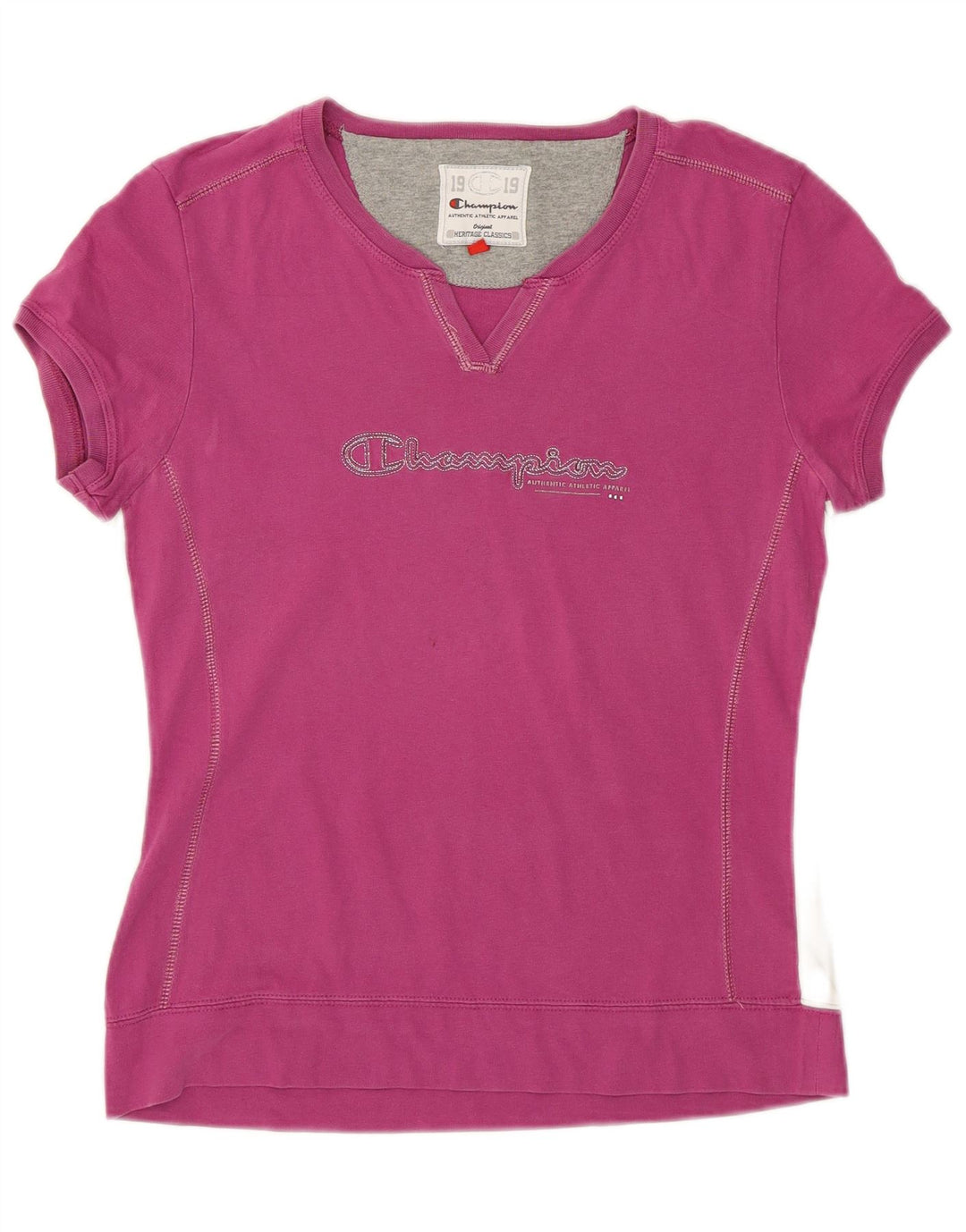T-shirt grafica da donna CHAMPION Top UK 12 Rosa medio