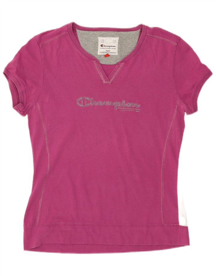 T-shirt grafica da donna CHAMPION Top UK 12 Rosa medio