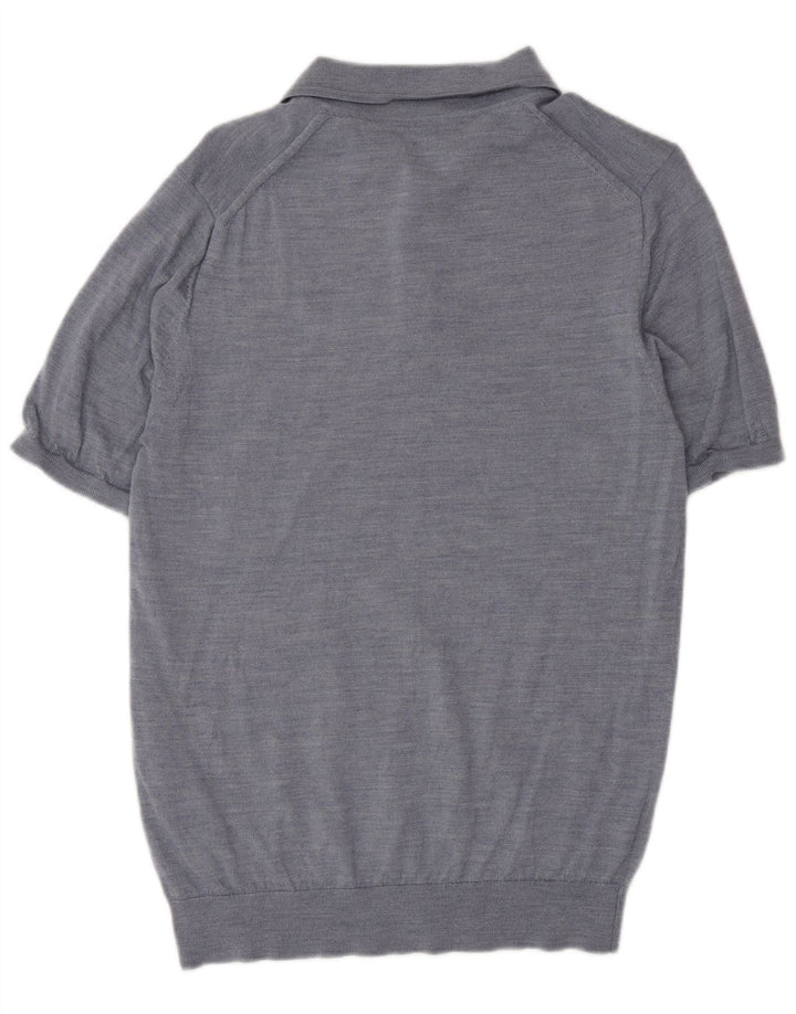 Polo da uomo Reiss in lana blu medio