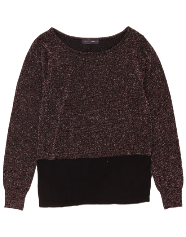 Maglione maglione con scollo a barca da donna Marks & Spencer UK 12 Borgogna medio