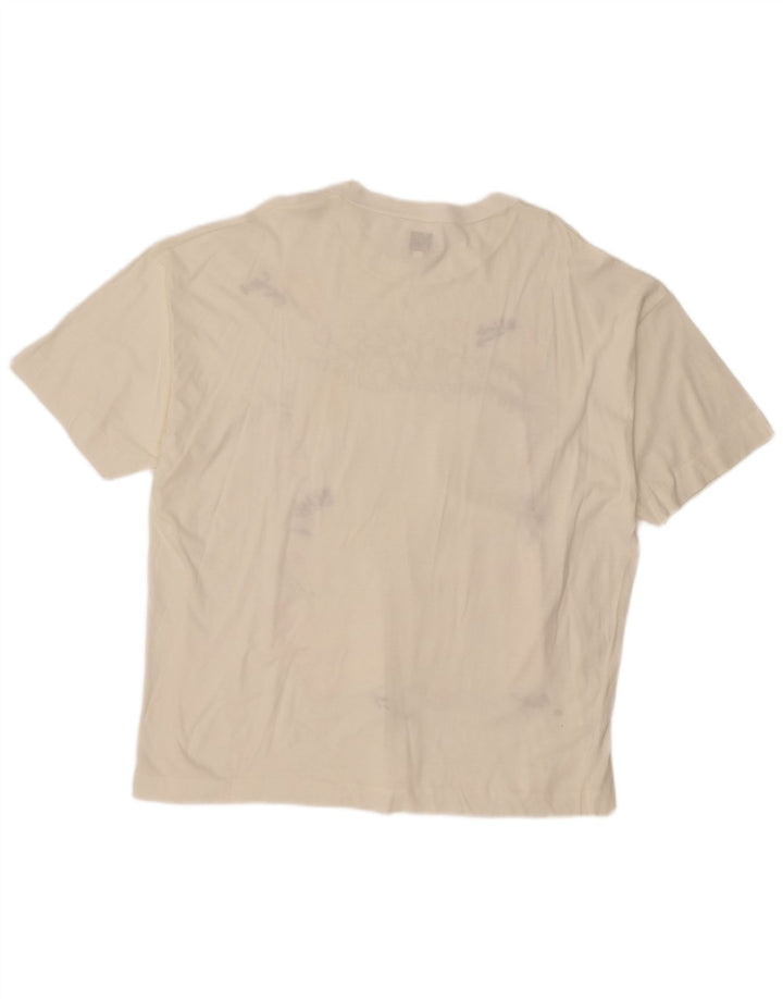 T-shirt grafica da uomo BENETTON Top XL bianco sporco