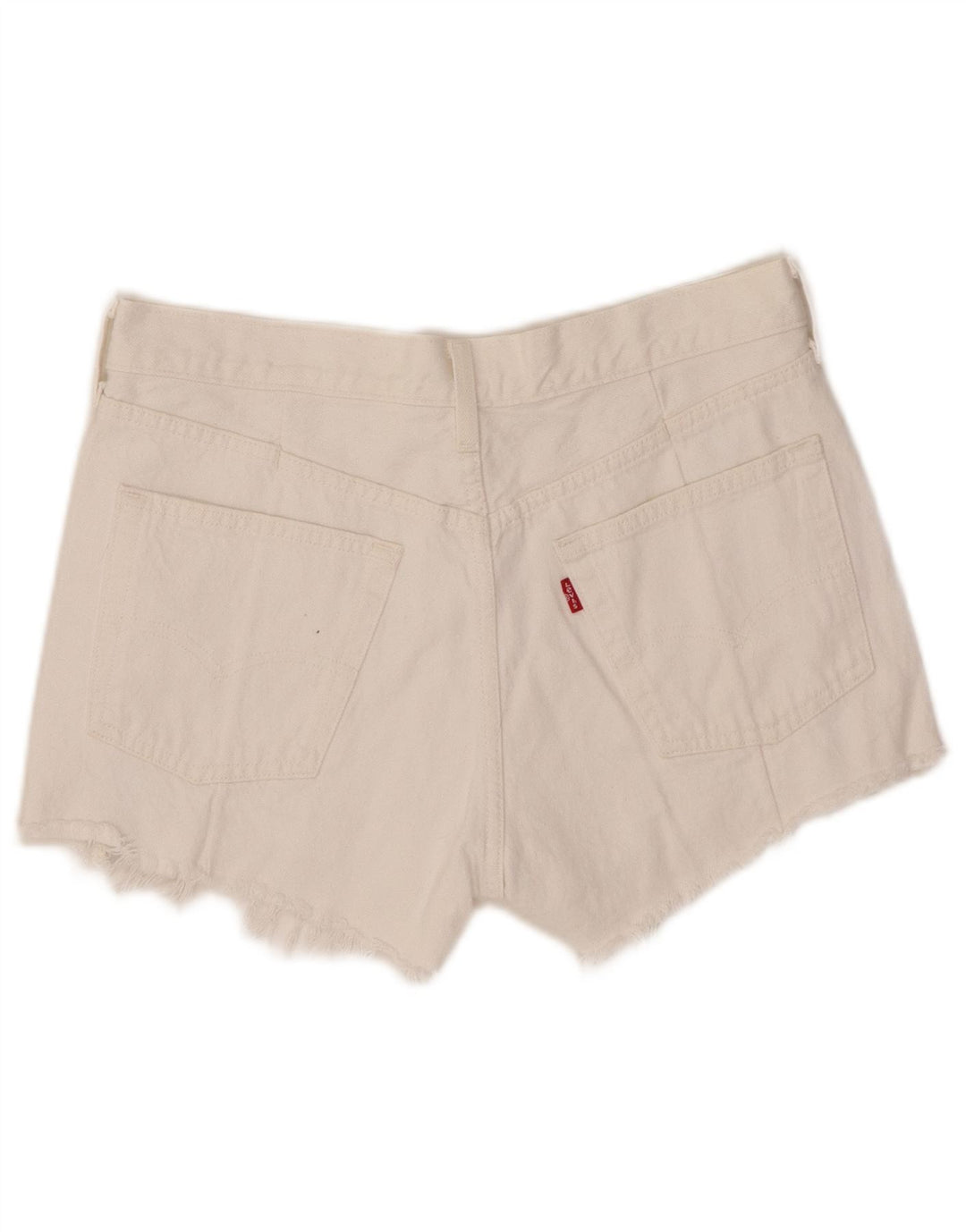 LEVI'S Pantaloncini di jeans 501 da donna W27 Cotone bianco medio