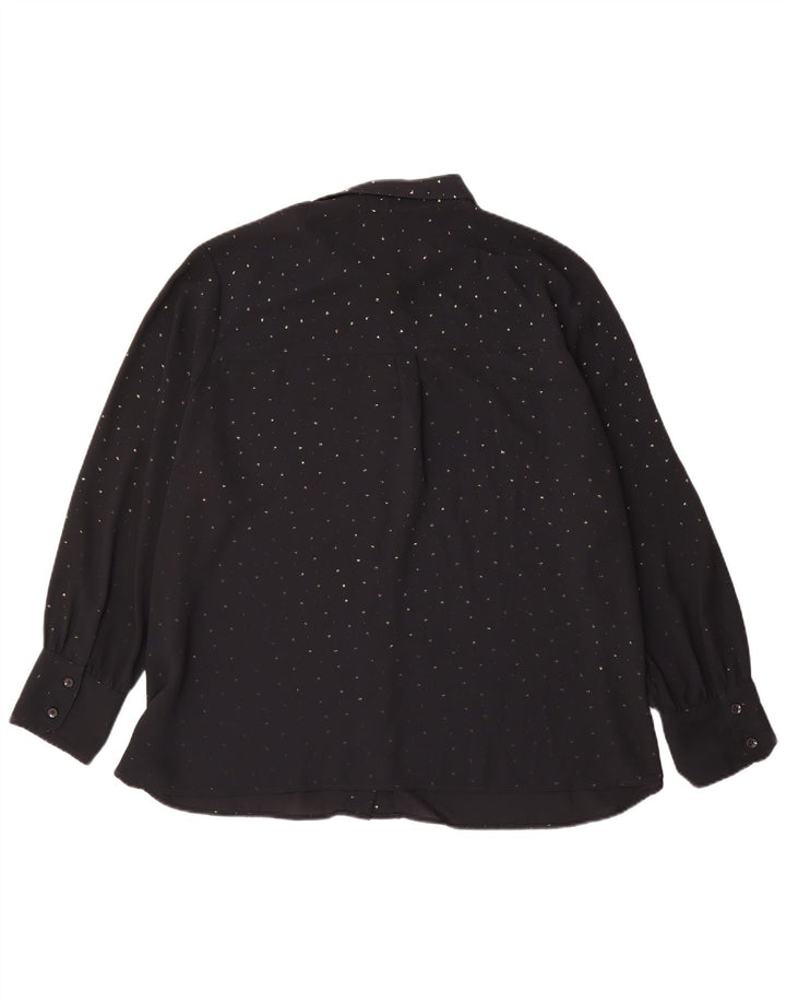 Camicetta camicia da donna Marks & Spencer UK 24 4XL Poliestere maculato nero