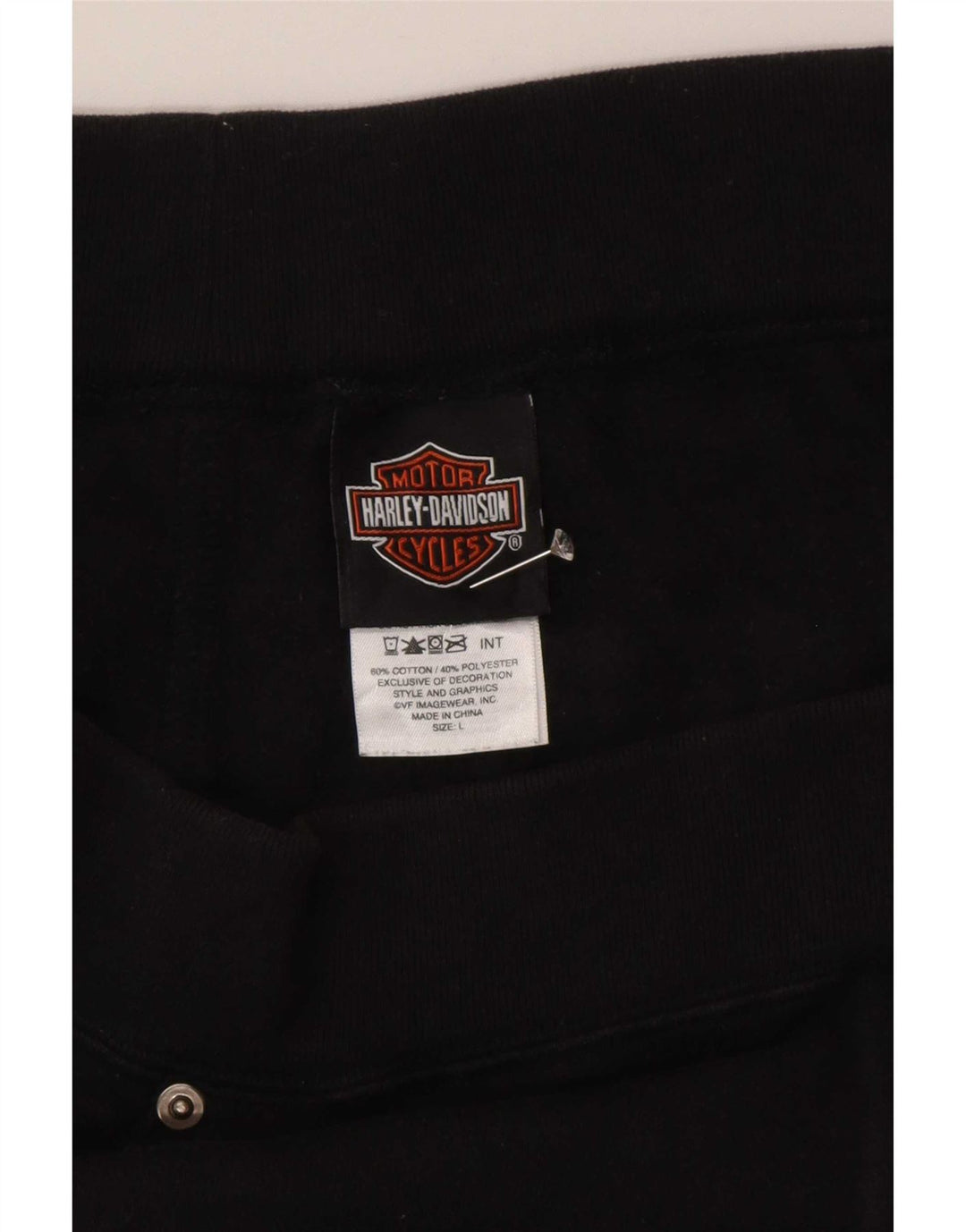 Pantaloni casual Capri da donna Harley Davidson Large W40 cotone nero