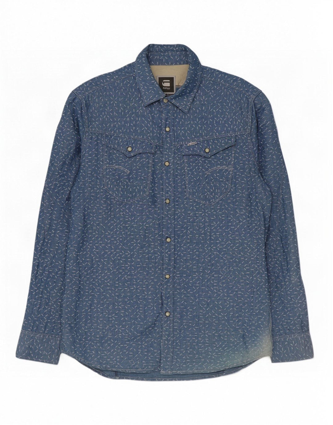 Camicia da uomo G-Star XL Lino maculato blu