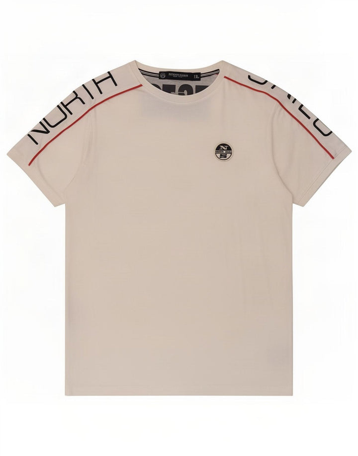 T-shirt grafica da uomo North Sails grande in cotone bianco