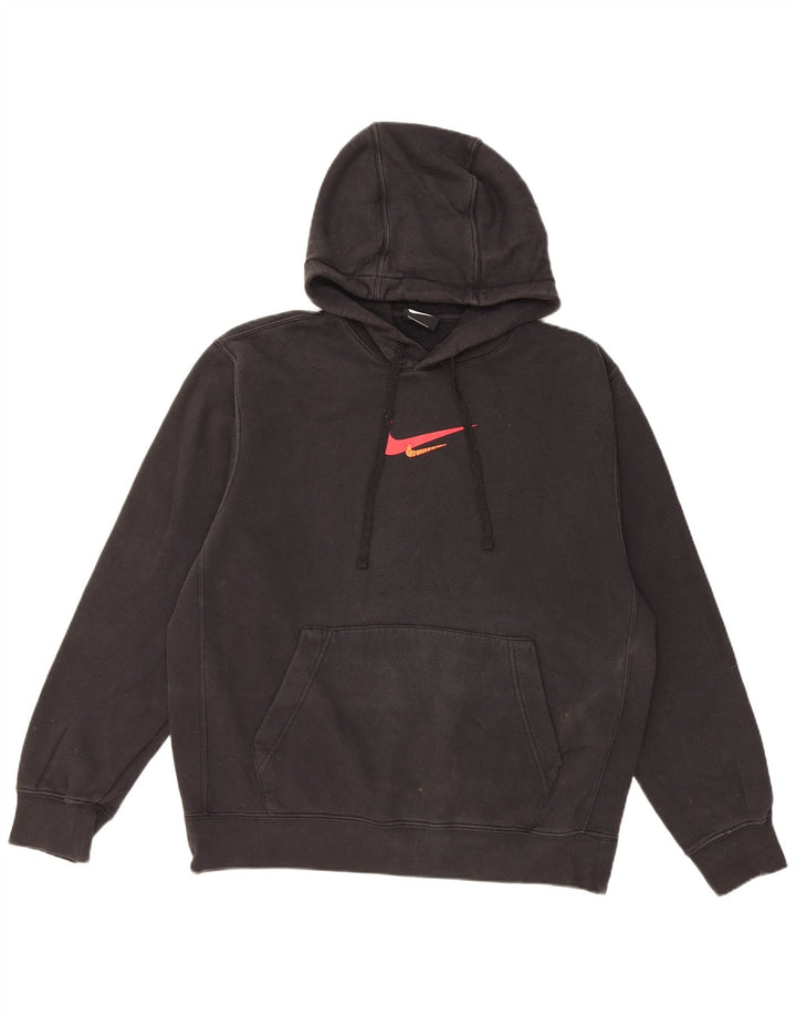 Felpa con cappuccio grafica Nike da uomo in cotone nero medio