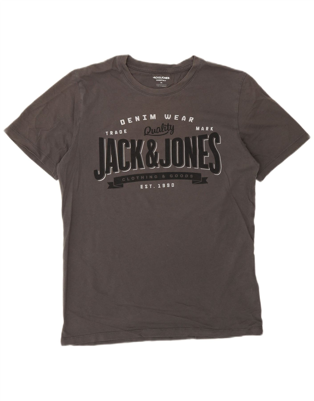 T-shirt grafica da uomo Jack & Jones Top in cotone grigio medio