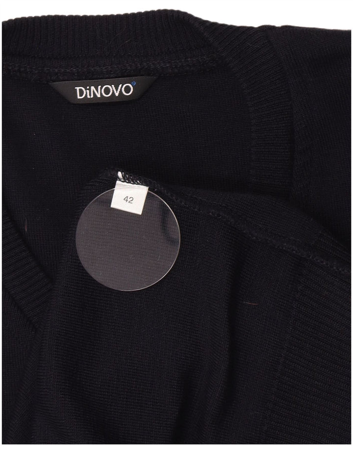 Maglione vintage da donna con scollo a V IT 42 blu navy medio