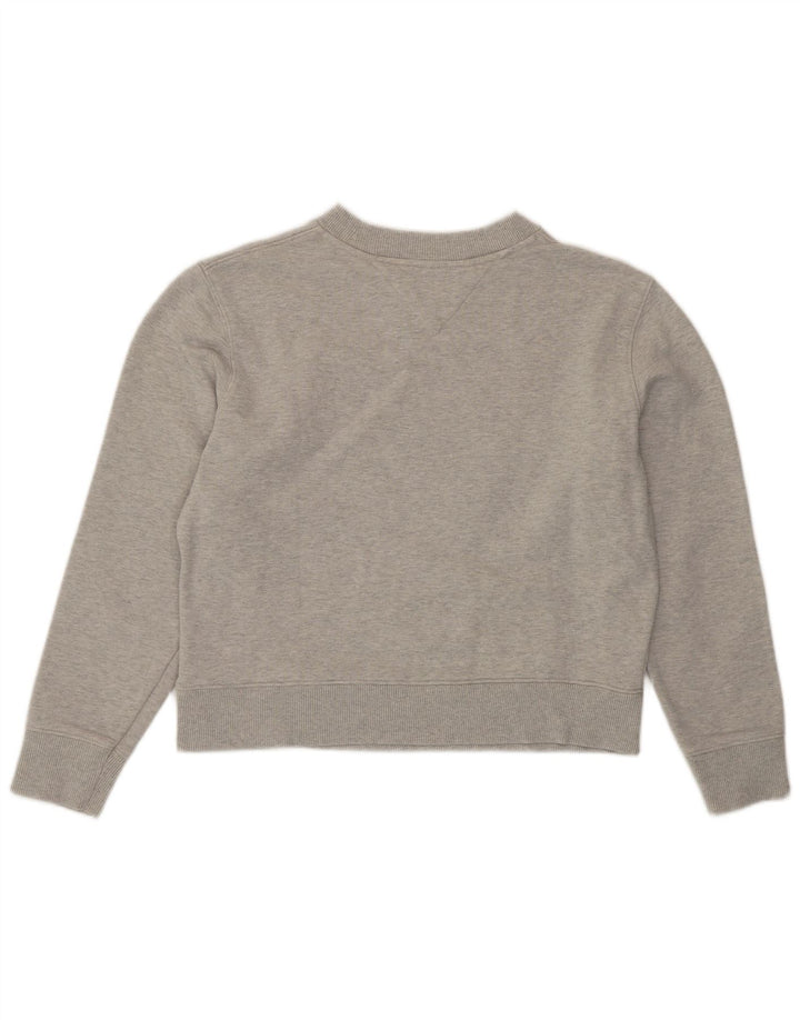 TOMMY HILFIGER Felpa con grafica corta da donna UK 16 Large Grigio