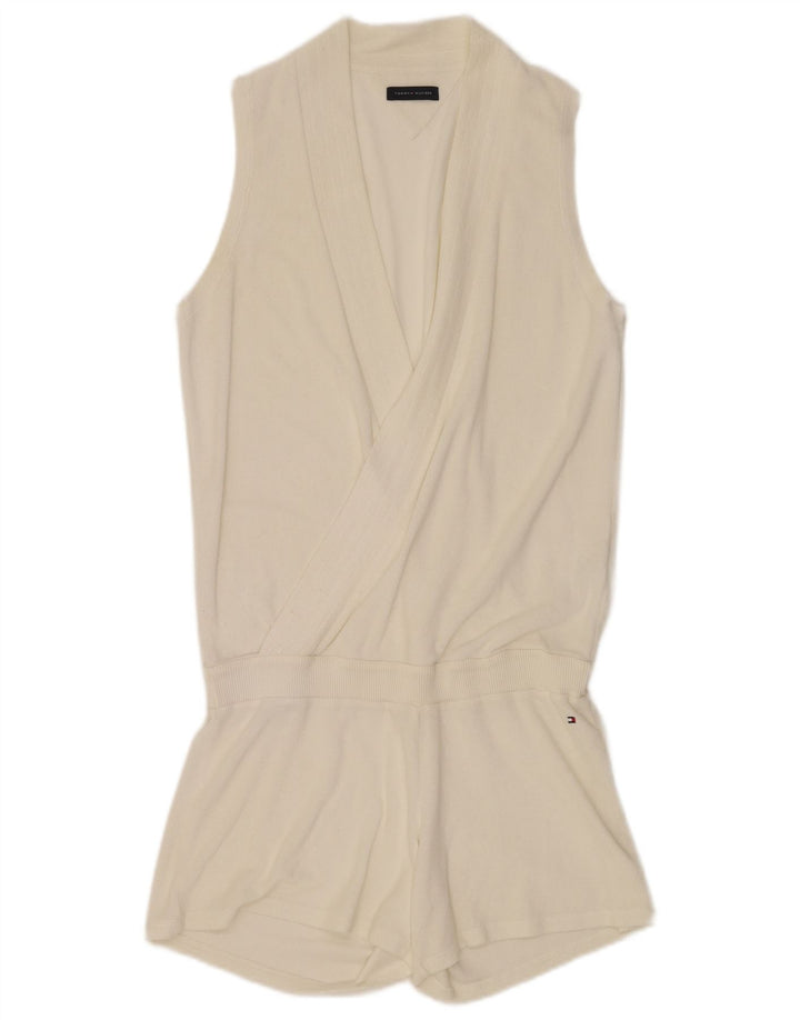 Tuta corta senza maniche da donna Tommy Hilfiger UK 10 Small Cotone bianco