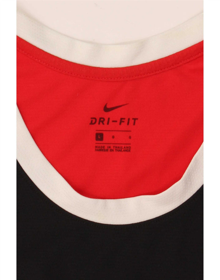 Canotta grafica Nike Dri Fit da uomo, grande, color block nero