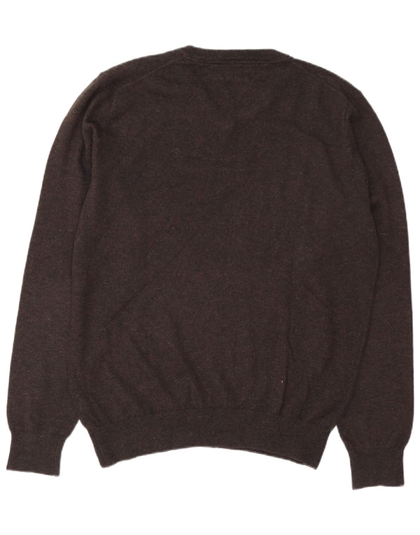 Tommy Hilfiger Uomo Maglione con scollo a V Maglione in lana marrone medio