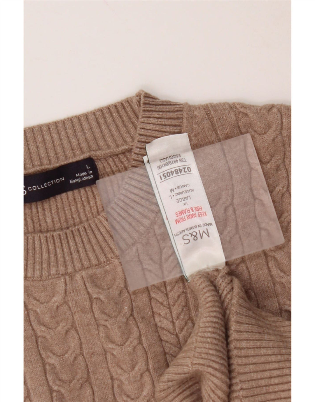 MARKS & SPENCER Maglione corto girocollo da donna UK 16 grande marrone